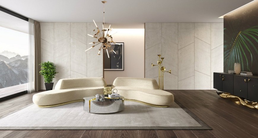 Modern interior design of Italian style living room, contemporary, luxury,  night scene Stock Illustration | Adobe Stock